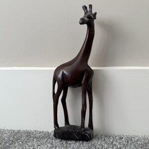 Hand Carved Wooden Giraffe Figurine African Tribal Folk Art Decorative Sculpture